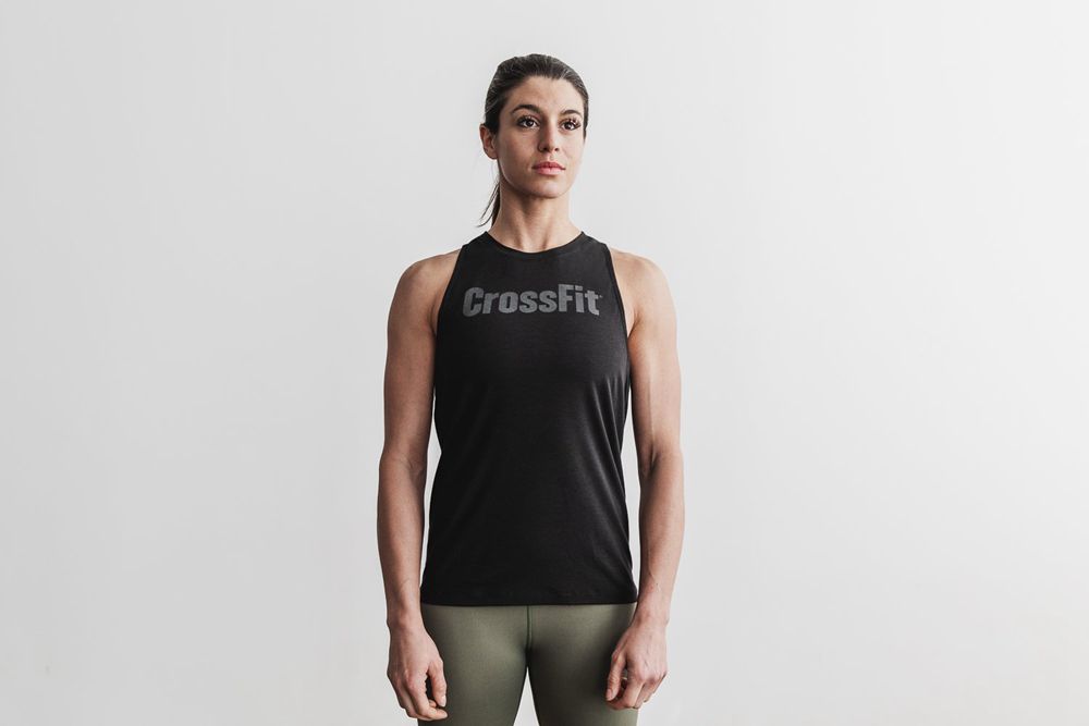 NOBULL Women's Crossfit® High-Neck Tank Tops - Black - Ireland (0936QWZOI)